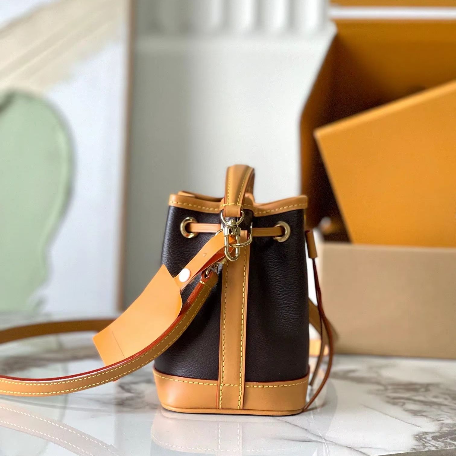 Tote Bag Leather Monogram - Tas Tangan Mini Kanvas Monogram, Tas