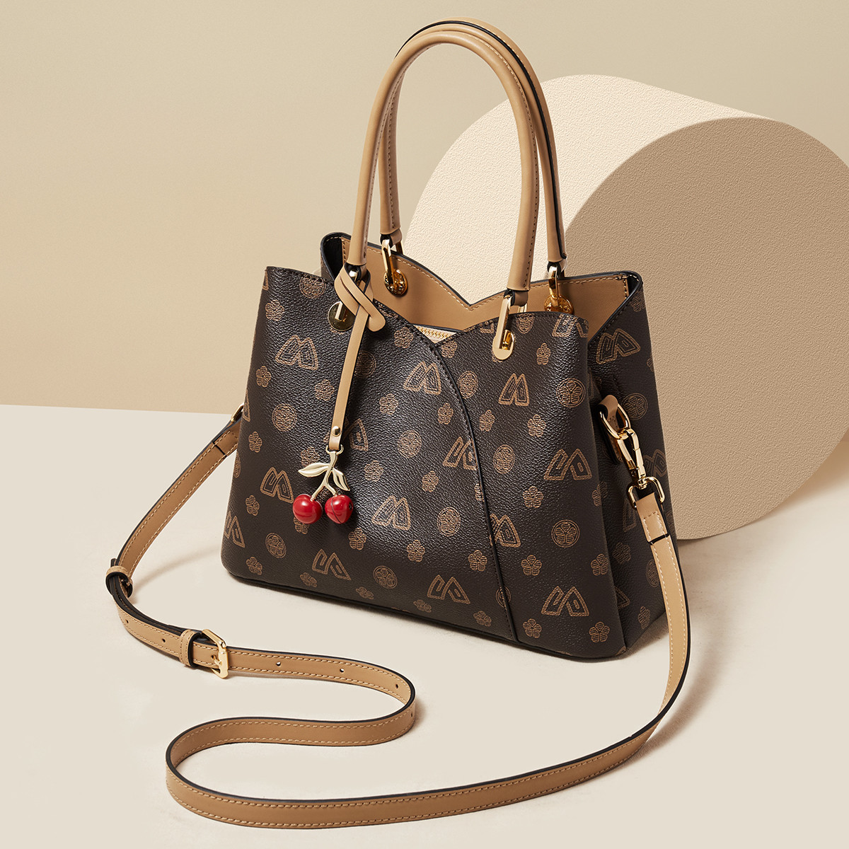 Tote Bag Leather Monogram - SAFIYA Tas Bahu Wanita Kulit PVC