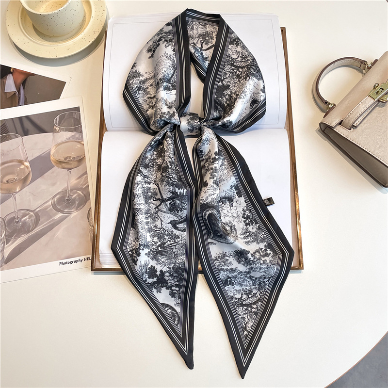 Discount Luxury Bags - Selendang Panjang Mewah, Ikat Rambut Tipis,