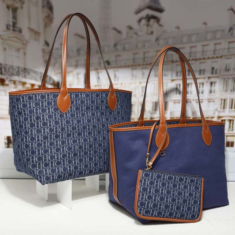 Tas Tote Monogram Denim Wanita - Tote Bag Leather Monogram ulasan dan harga