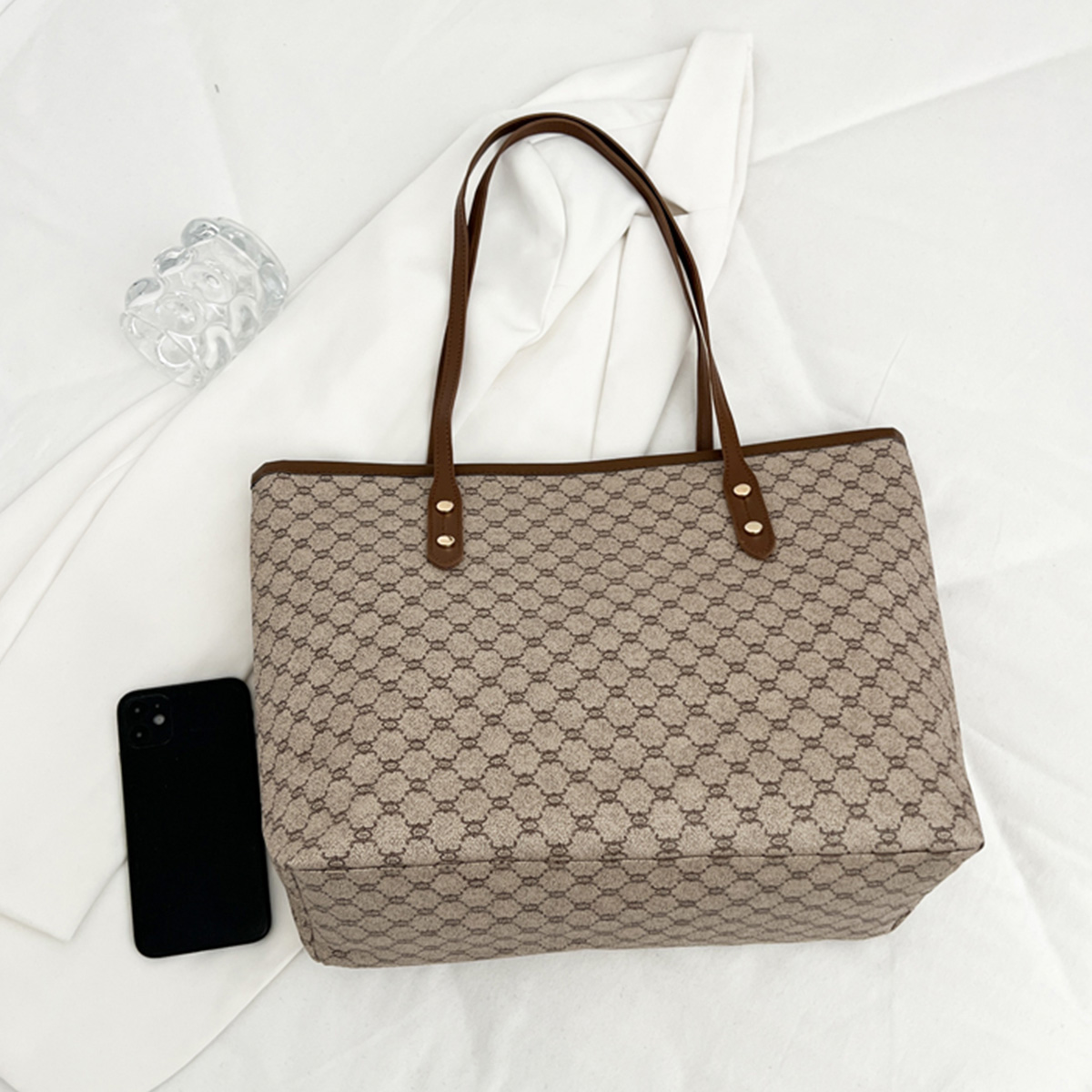 Tas Tote Wanita Vintage Mewah  - Tote Bag Leather Monogram ulasan dan harga