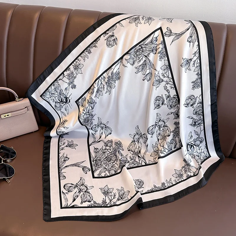 70*70cm mewah motif bunga syal - Discount Luxury Bags ulasan dan harga