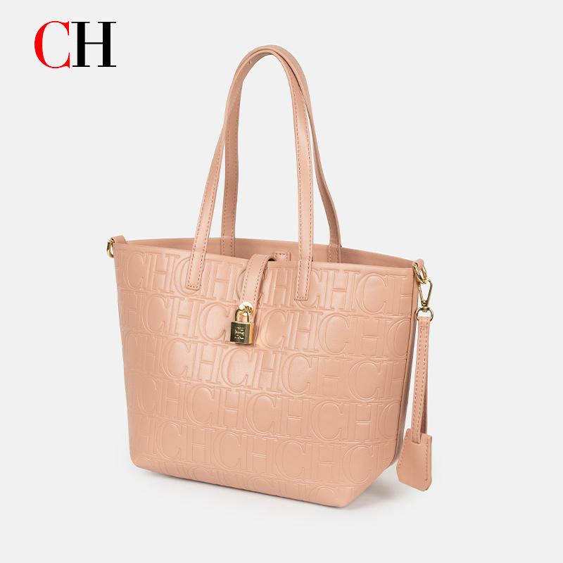 Tas Tote Monogram Embos CH Wan - Tote Bag Leather Monogram ulasan dan harga