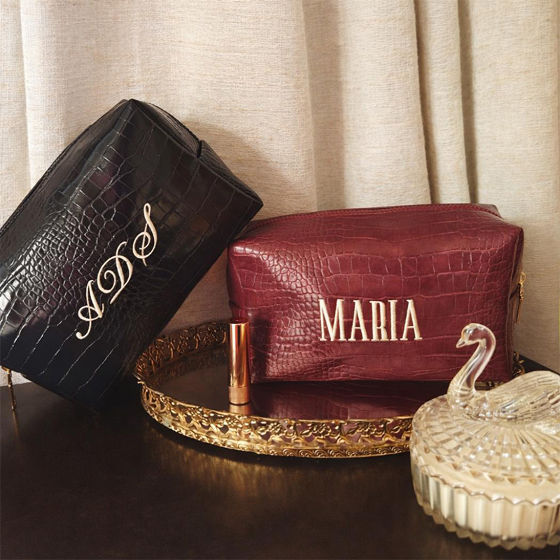 Tas Makeup Bordir Motif Buaya, - Luxury Bags That Are Vegan ulasan dan harga